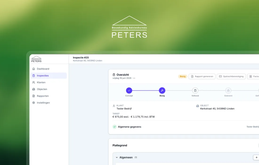 Peters Bouwadvies — inspectie-app